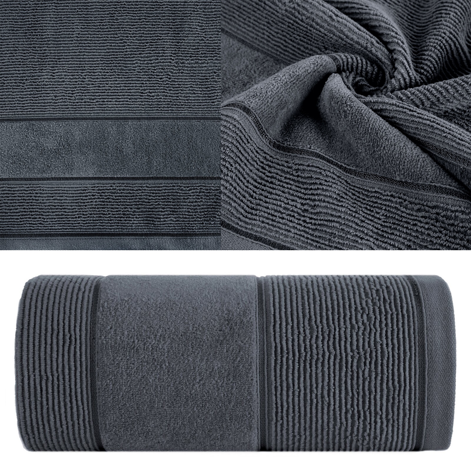 Ręcznik kąpielowy 30x50cm 500 gsm bawełna miękki chłonny stalowy - obrazek 7