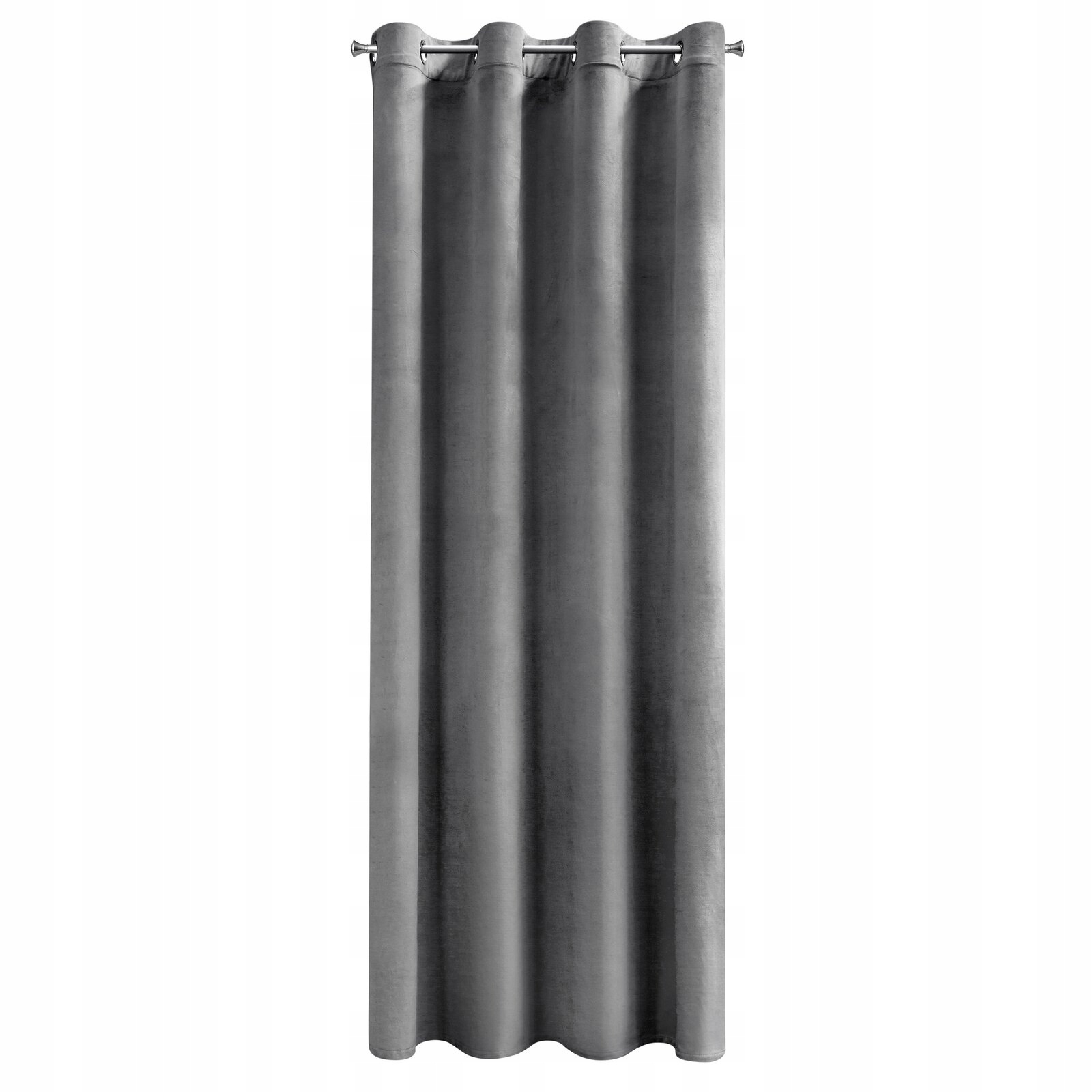 Mięciutka zasłona welwetowa kółka 140x250 stalowy - obrazek 6