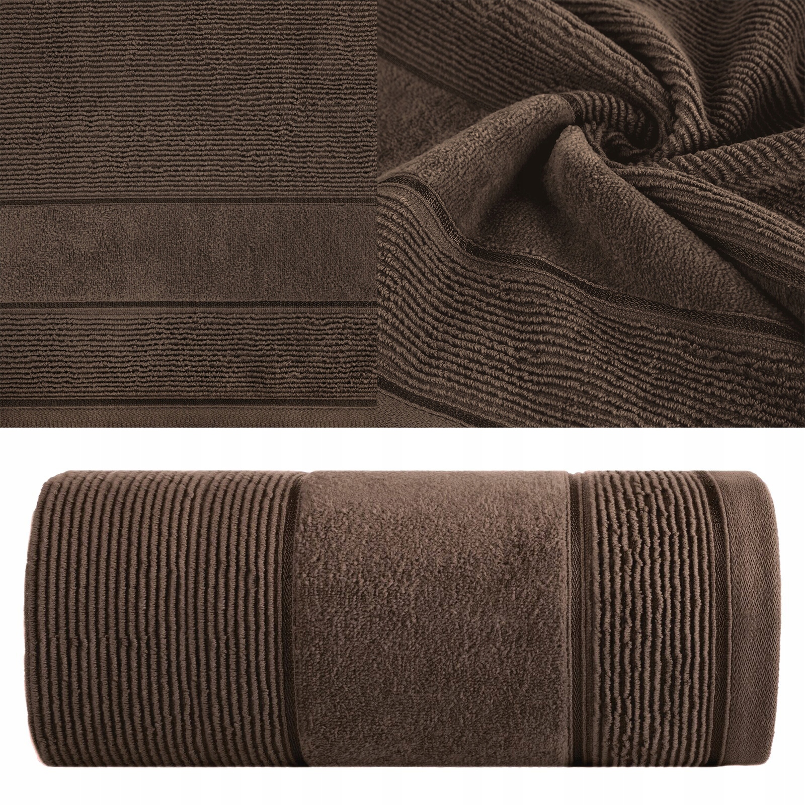 Ręcznik kąpielowy 70x140cm 500 gsm bawełna miękki chłonny brąz - obrazek 7