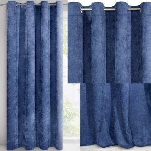 Zasłona półzaciemniające kółka 140 cm x 250 cm granatowa