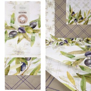 ŚCIERKA KUCHENNA RĘCZNIK BAWEŁNA 50 X 75 CM OLIWKOWY KPL 3 SZT