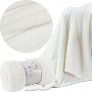 Mięciutki koc narzuta 70 cm x 160 cm biały prezent