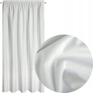 Nowoczesna zasłona welwetowa w taśmę 140x270 biały
