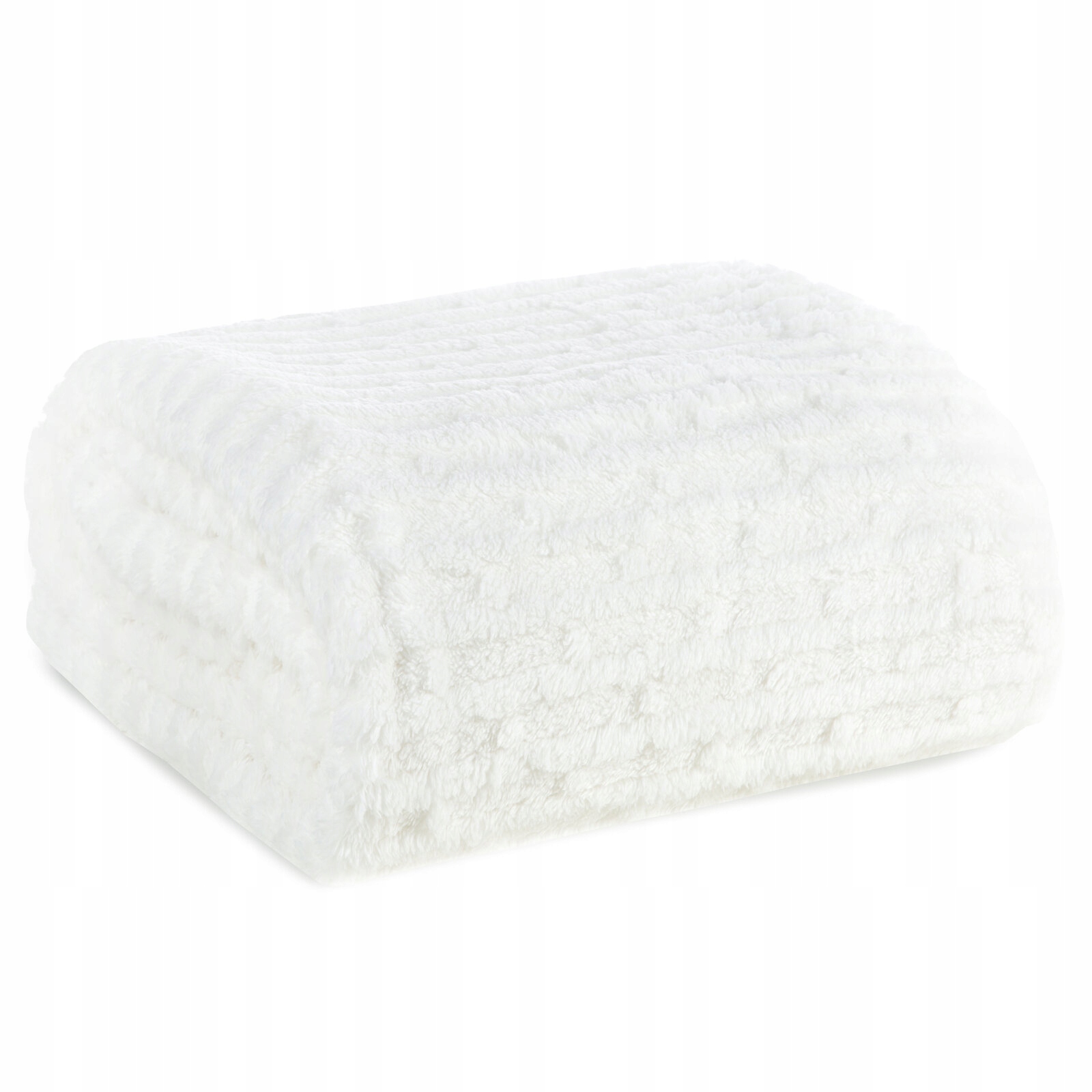 Mięciutki koc narzuta na fotel kanapę 70 cm x 160 cm BIAŁY - obrazek 8